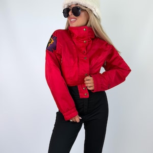 Vintage Snowsuit Ski Suit Onsie Overall Retro 90s' Red Black  Winter Outwerwear Après Ski Bunny Size Medium