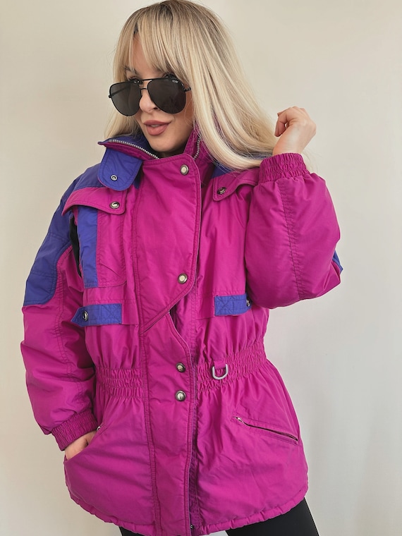 Vintage 90s ski parka  neon puffer jacket coat - image 1