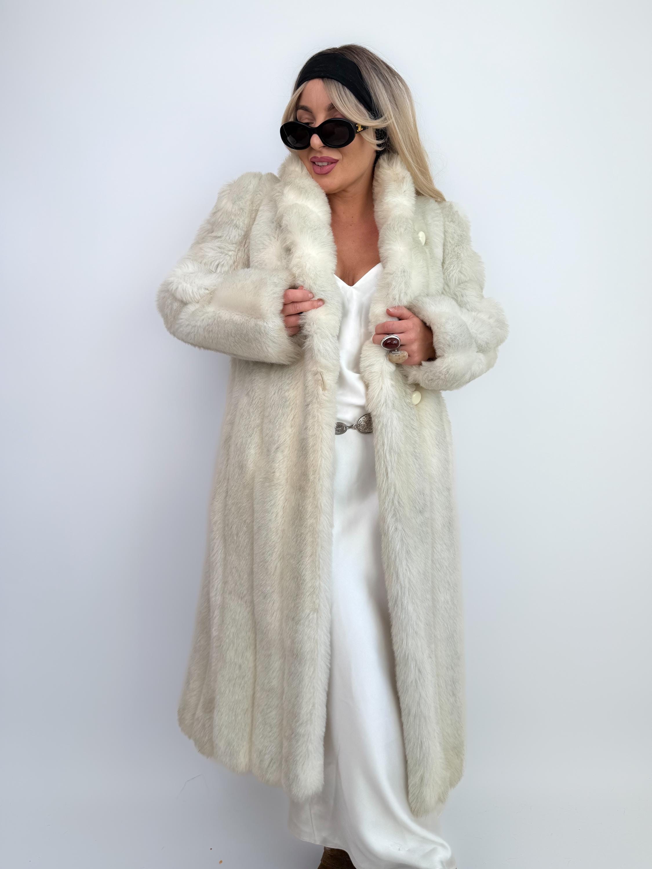 Long White Fur Coat - Etsy Canada