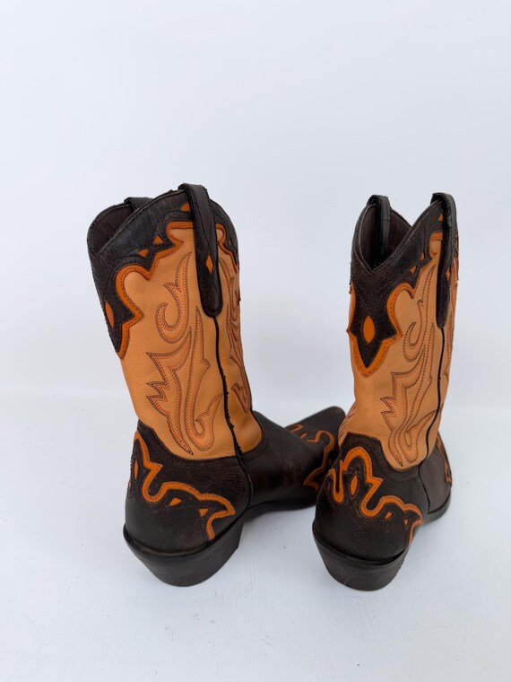 Vintage Leather Cowboy Boots US 8 Western Cowgirl… - image 7