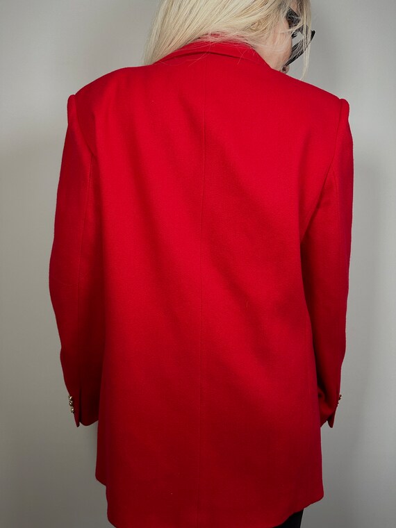 Vintage red  classic casual double breasted wool … - image 5