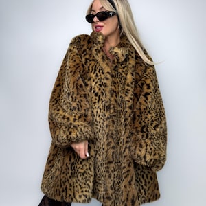 ジャケット・アウター vintage leopard design far long coat Vintage 1960s Safari Styled by Fairmoor Leopard Print Jacket