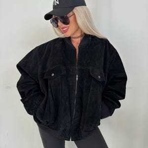 Vintage bomber jacket leather casual burgundy purple clsssic aviator biker flying pilot motorbike