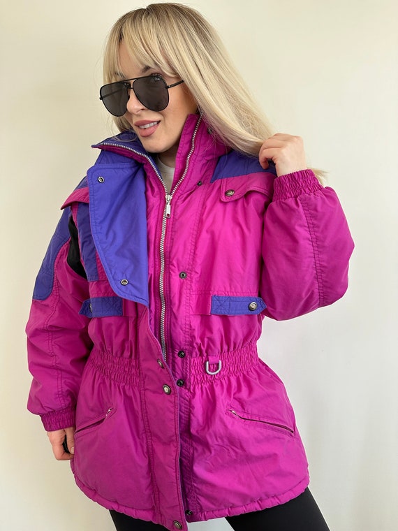 Vintage 90s ski parka  neon puffer jacket coat - image 3