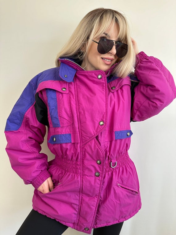 Vintage 90s ski parka  neon puffer jacket coat - image 4