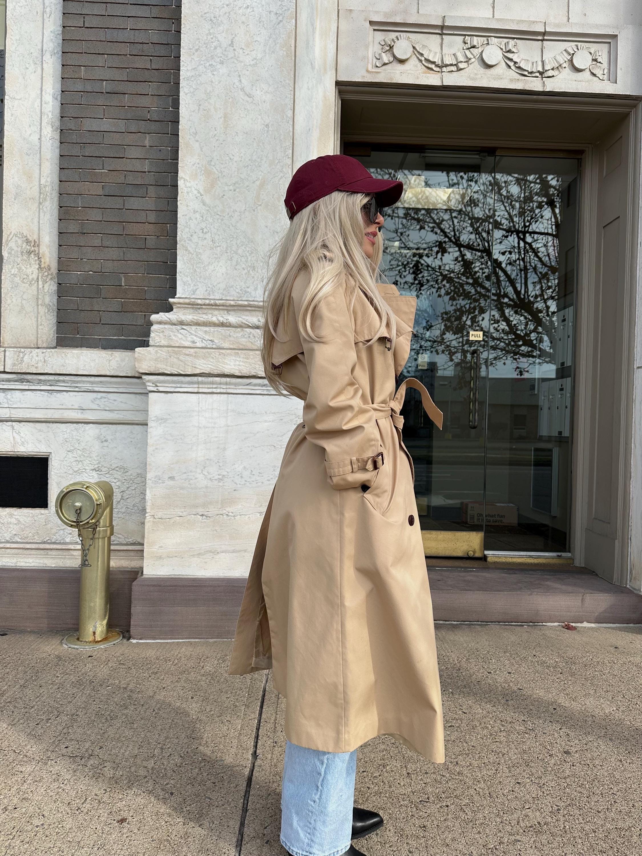 【美品】Ameri Vintage ELEANOR TRENCH COAT Vintage Etinne Aigner Trench Coat Sz 10 Hong Kong Beige