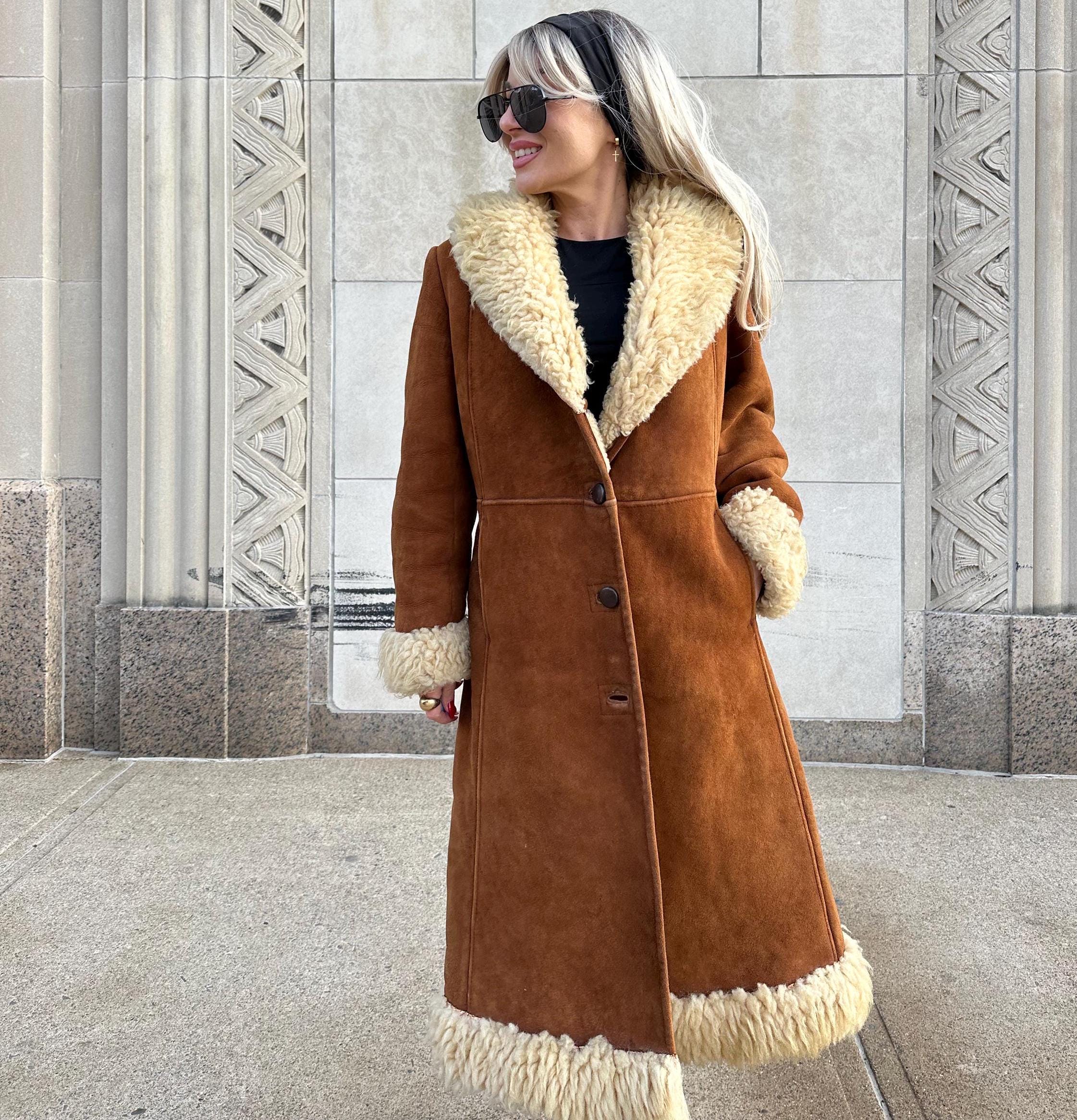 Vintage 70s Suede Shearling Coat: Penny Lane Boho Style - Etsy