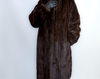 秋の霞のような高級ミンクファーコート | 50年代ヴィンテージのロング