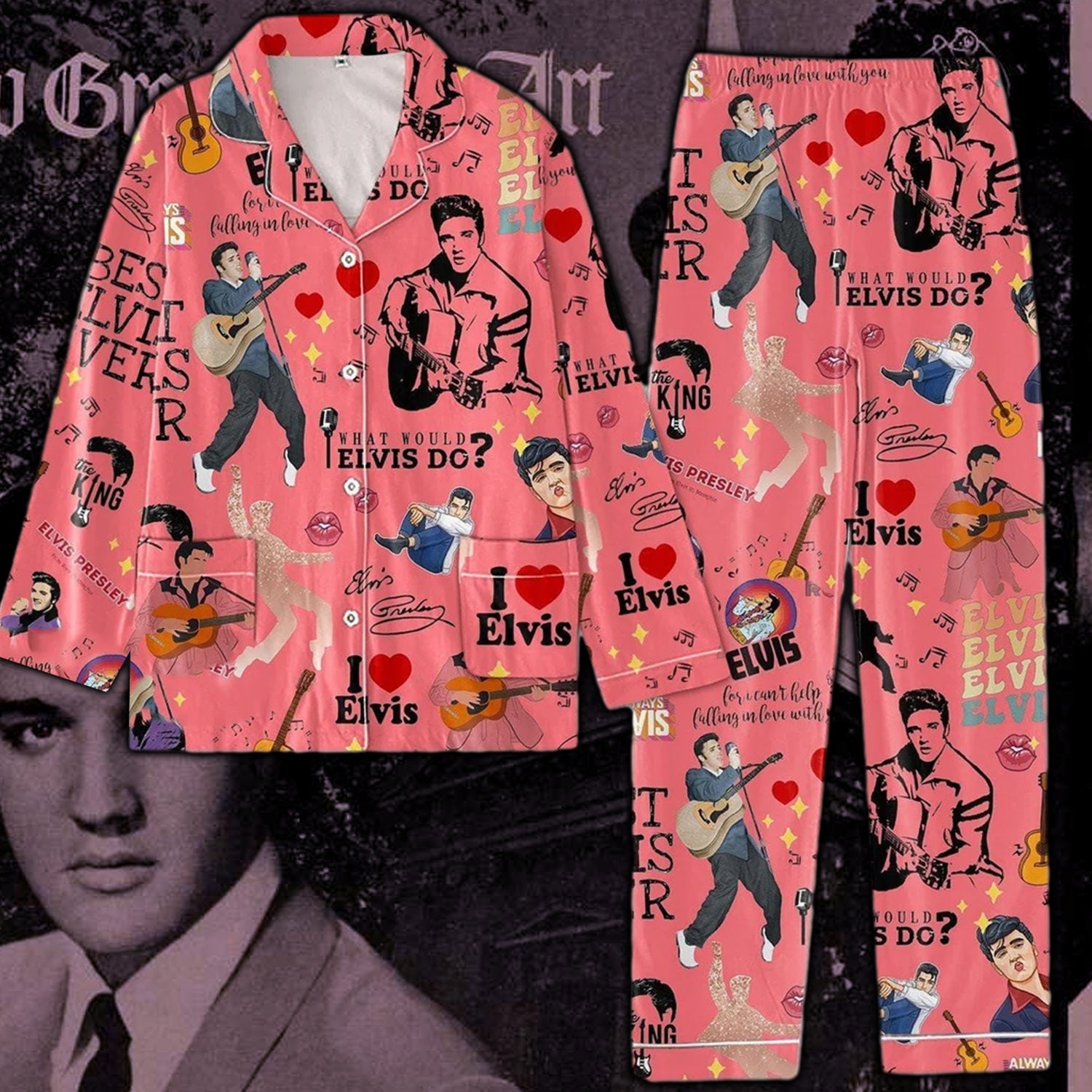 Elvis Presley Pajamas Set, Elvis Presley Thick Pajamas Set sold by ...