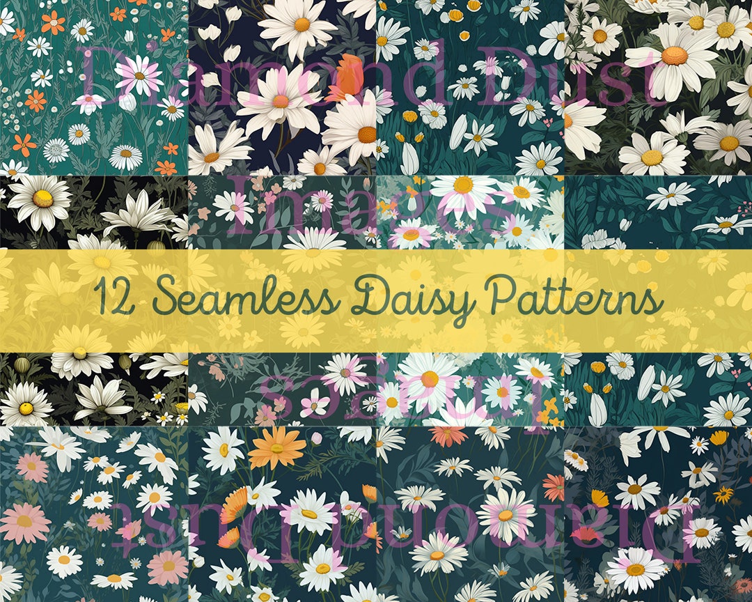12 Exquisite Seamless Daisy Patterns for Creative Projects - Etsy