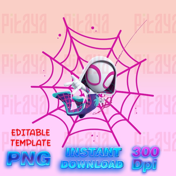 Spider Gwen PNG, Spidey and his amazing Friends Clipart, Super Hero Instant Digital Download, Spidey sublimation, Spider Gwen Shirt Png, PNG