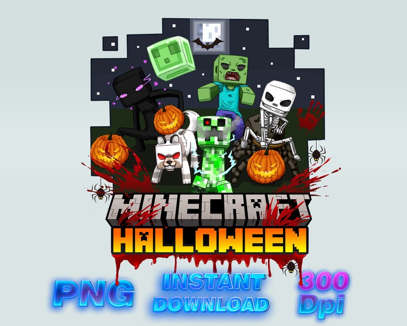 Halloween Minecraft Png, Transparent Image, Printable Craft, Digital