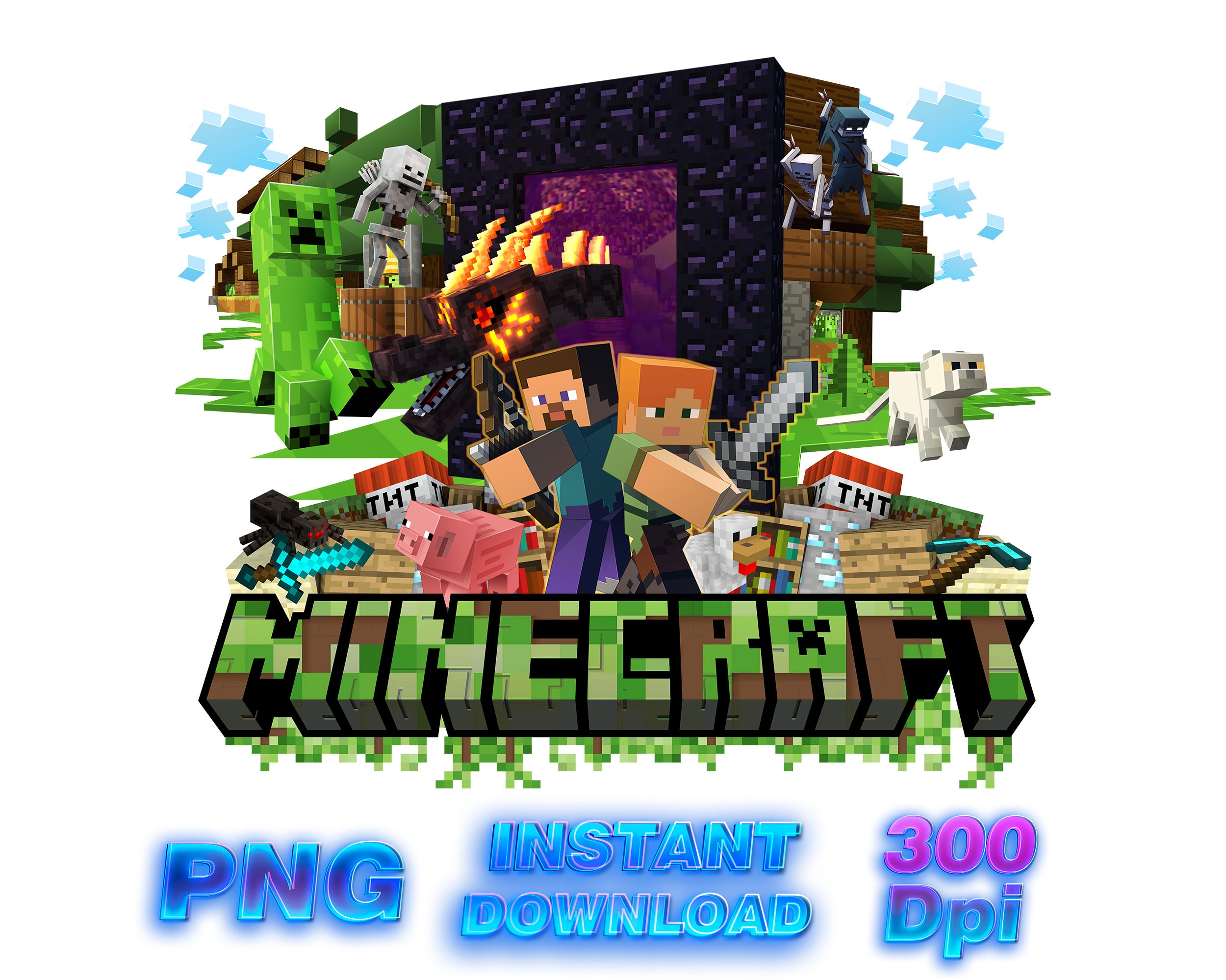 Minecraft Clipart Digital Download