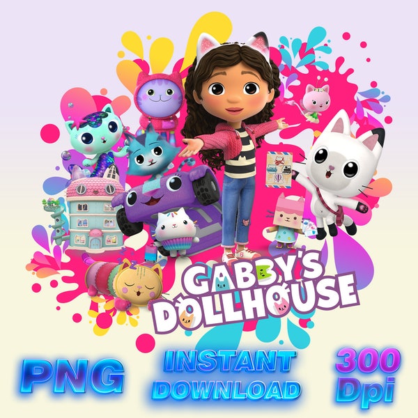 Gabby Dollhouse PNG, Gabby CAT Png, Gabby clipart Art, Gabby Dollhouse Shirt Png, Tumbler Dollhouse, Printable Gabby shirt, Digital Gabby