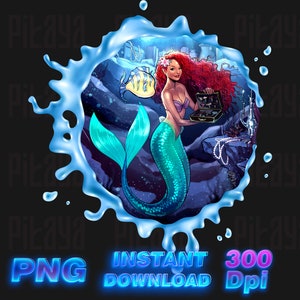 African American Little Mermaid PNG: Birthday Clipart (Digital Download)