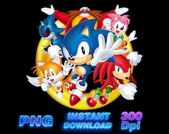 Sonic The Hedgehog PNG: Cricut, Pin, Sticker, Cake Topper, Shirt Sublimation (Digital Download)