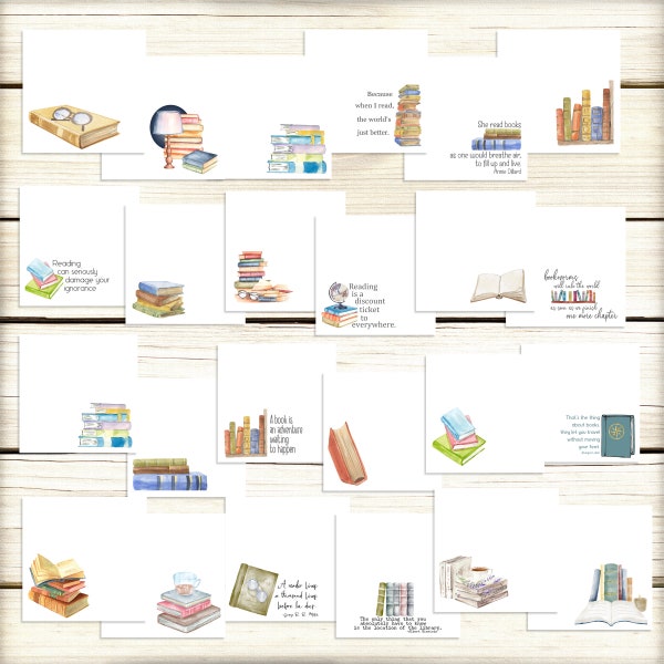 Book Lovers' Sticky Notes, Pad of 24 Post Its, Gifts Under 10,  Avid Reader, Office Supplies Perfect for Bookworm, Teacher Gift, Librarian