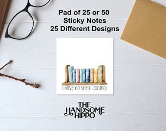 Book Lover Sticky Notes, Cute Stationery, Teacher Gift