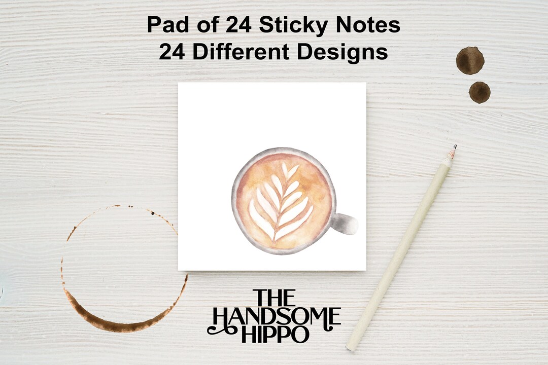 Coffee Sticky Notes: 24 Sheets With Different Images for Coffee Lovers ...
