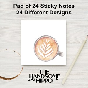 Coffee Sticky Notes: 24 Sheets with Different Images for Coffee Lovers