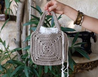 Handmade Crochet Bag, Handmade Knitting Bag, Crochet Tote Net Bag, Crochet Clutch Bag, Clutch bag, Mini Crochet Bag, Pouch Bag, Luxury Bag