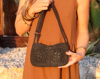 Handmade Crochet Bag, Personalized bag, Knitting Bag, Gift For Her, Green Crochet Bag, Hand woven bag, Crochet Shoulder Bag, Knitted bags