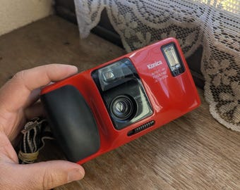 Konica Top Red Compact Point Shoot 35mm Analog Camera