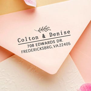 Personalisierter Adressstempel, selbstfärbender Adressstempel, Stempel mit Holzgriff, Einweihungsgeschenk, Adressstempel mit Holzgriff