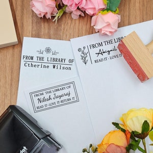 Personalisierter Bücherstempel, Bibliothek Stempel, Aus der Bibliothek von, Benutzerdefinierte Bibliothek Stempel, Geschenk für Buchliebhaber, Buchstempel, Bestes Geschenk