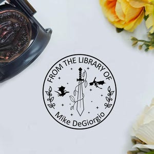 Tampon de livre personnalisé, Tampon de livre personnalisé, De la bibliothèque de, Tampon Ex Libris, Cadeau pour amoureux des livres, Meilleur cadeau, Cadeaux pour amoureux des chats, Meilleur cadeau