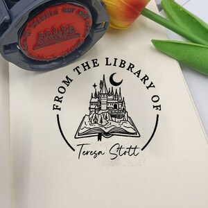 Castle Book Stamp Personalized, Library Stamp , personalized book stamp , custom book stamp , Personalized flower Book stamp,Best Gift