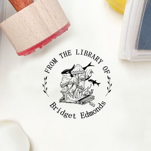 From the library of stamp, Library Stamp , personalized book stamp , custom book stamp , Personalized flower Book stamp,Best Gift