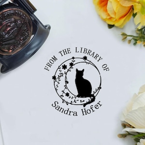 Custom Book Stamp, Personalized Book Stamp, From the Library of, Self Inking Stamp, Ex Libris stamp, Wood Stamp, Book Lover Gift