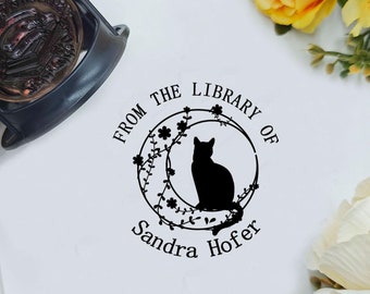 Custom Book Stamp, Personalized Book Stamp, From the Library of, Self Inking Stamp, Ex Libris stamp, Wood Stamp, Book Lover Gift