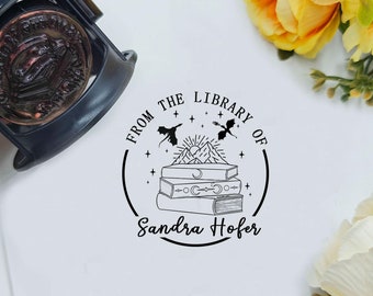 From the library of stamp, Library Stamp , personalized book stamp , custom book stamp , Personalized flower Book stamp,Best Gift