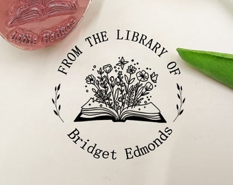 Aus der Bibliothek von, personalisierter BUCHSTEMPEL, individueller Bibliotheksstempel, aus der Bibliothek von, individueller Bibliotheksstempel, Geschenk für Buchliebhaber, Buchstempel,