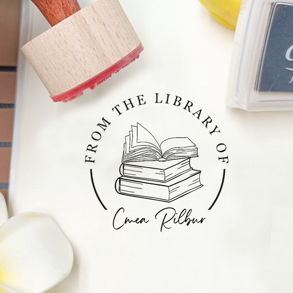 Personalized BOOK Stamp,Custom Library Stamp,From the library of,Custom  Library Stamp,Gift for book lover,Book Stamps,Best Gift