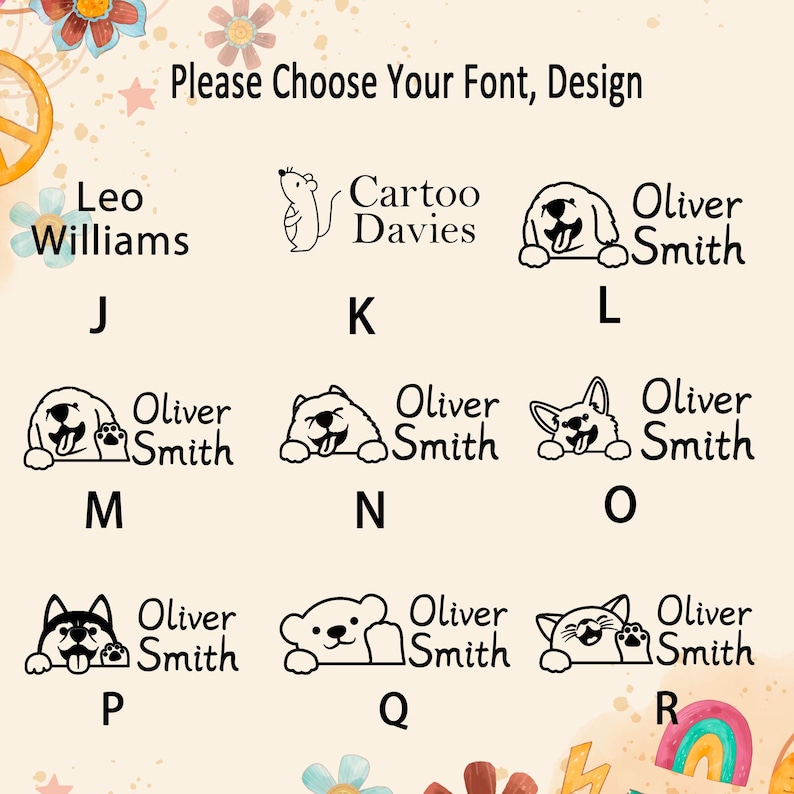 Sello personalizado para ropa de niños en edad escolar, sello infantil de dibujos animados, impermeable, sello de nombre, sello de tela, sello de logotipo, sello para guardería. imagen 8