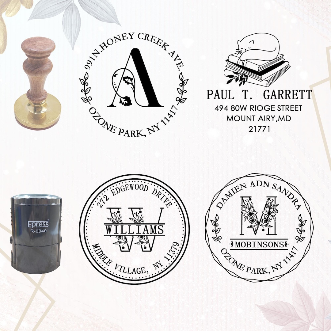 Personalized Return Address Stamp, Self Inking Address Stamp, Wood ...