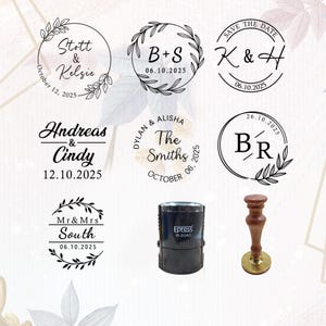 Sello de boda personalizado, sello de monograma personalizado, sello de iniciales personalizado, sello de iniciales, sello de papelería, regalo de aniversario, el mejor regalo
