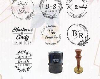 Sello de boda personalizado, sello de monograma personalizado, sello de iniciales personalizado, sello de iniciales, sello de papelería, regalo de aniversario, el mejor regalo