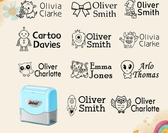 Personalisierter Stoff Stempel, individuell gestalteter Kleidung Stempel, Wasserfest, Namen Stempel, Stoff Stempel, Logo Stempel, Kindergarten Stempel, Schuluniformen