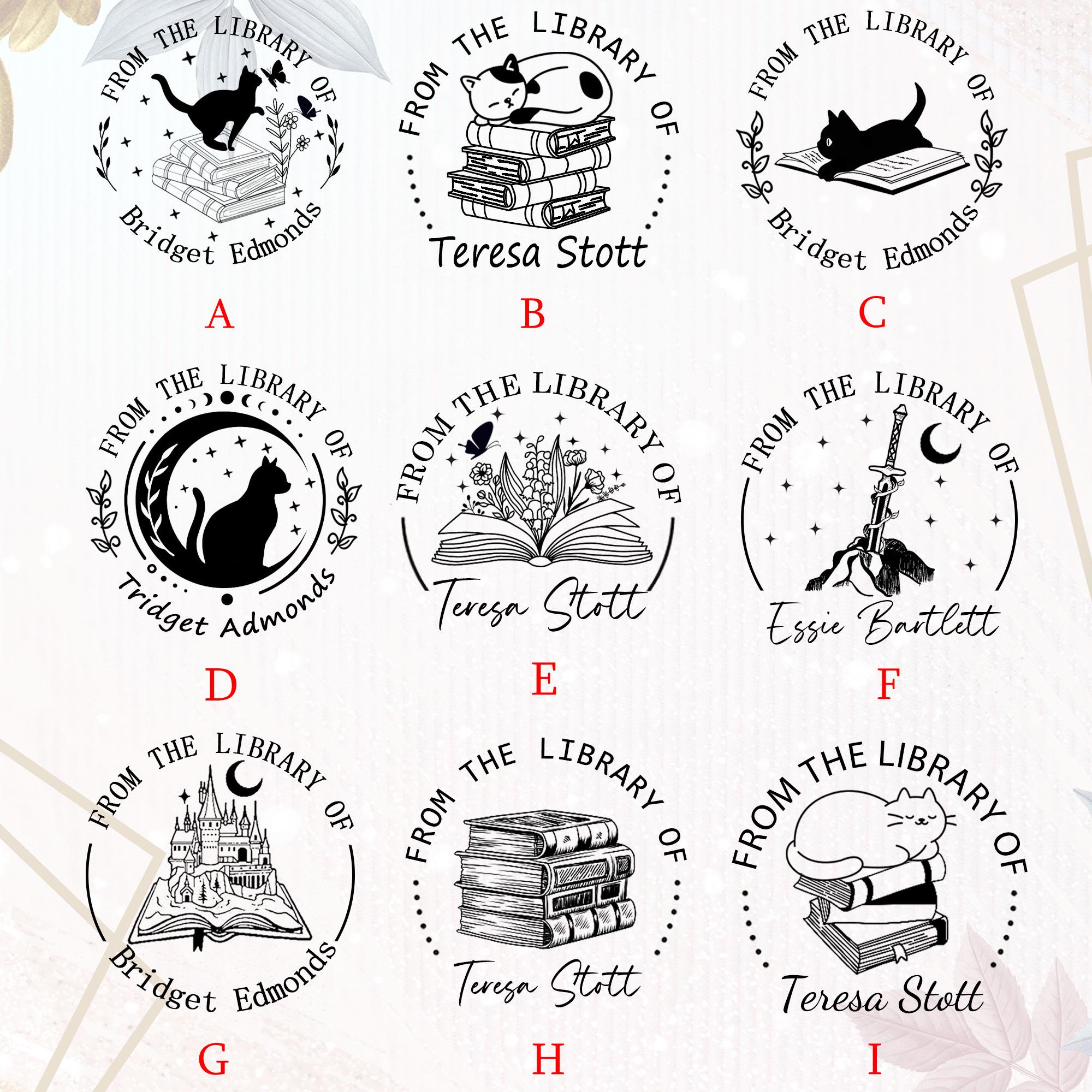 Library Stamp Design Personalized Book Stamp, Custom Library Stamp, From the Library Of ...