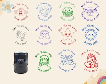 Custom Teacher Stamps, Personalized teacher stamps, Encouragement Stamp, Teacher Grading Stamp, Teacher Gift, Homework Stamp