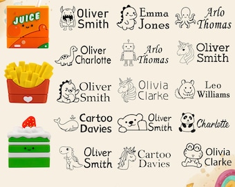 Custom Clothing name stamp for school children, Cartoon Kid Seal Sweet for, Waterproof, Name Stamp, Fabric Stamp, Logo Stamp, Daycare Stamp