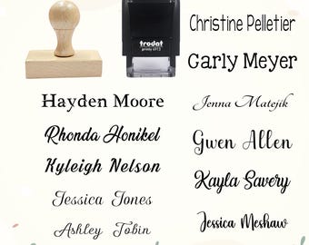 Gepersonaliseerde handtekeningstempel, naamstempel, zelfinktende handtekeningstempel, naamstempel leraar, aangepaste naamstempels, kalligrafie naamstempel