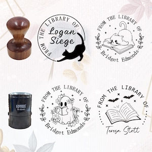 Personalisierter Buch Stempel, Aus der Bibliothek des Buches, Selbstfarbstempel, Benutzerdefinierter Buchstempel, Ex Libris Stempel, Holzstempel, Geschenk für Buchliebhaber