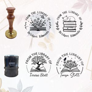 Custom Book Stamp, Personalized Book Stamp, From the Library of , Self Inking Stamp, Ex Libris stamp, Wood Stamp, Book Lover Gift