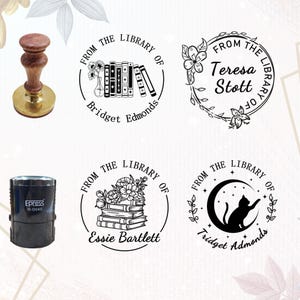 Aus der Bibliothek von Stempel, Bibliothekstempel, personalisierter Buchstempel, benutzerdefinierter Buchstempel, personalisierter Blumenbuchstempel, bestes Geschenk