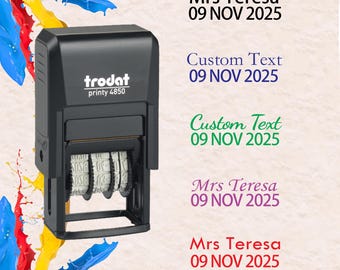 Personalized Teacher Date Stamps, Date and Name Stamps, adjust date Stamps, Custom Teacher Name Stamps, teacher gift,Custom gift